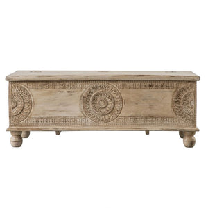 Satara Mango Wood Blanket Box - Natural