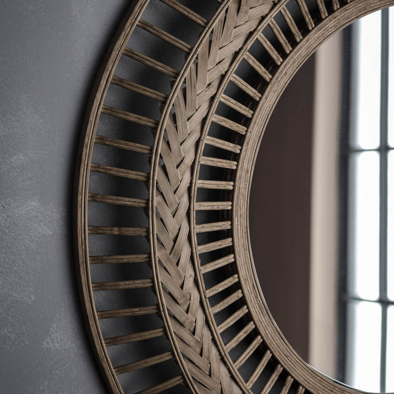 Zenica Medium Round Wall Mirror - Grey