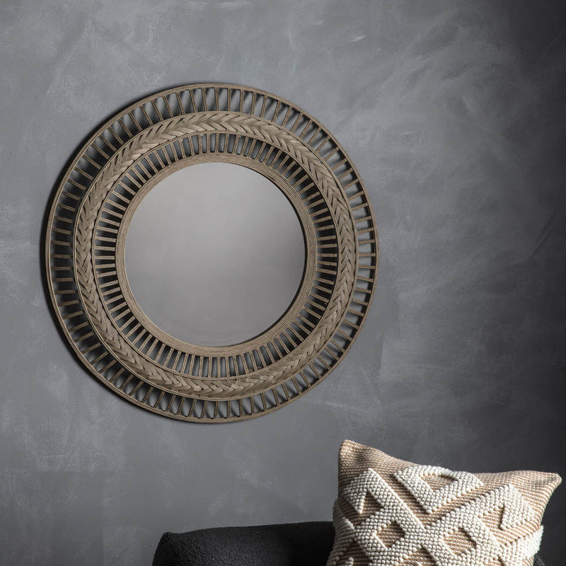 Zenica Medium Round Wall Mirror - Grey