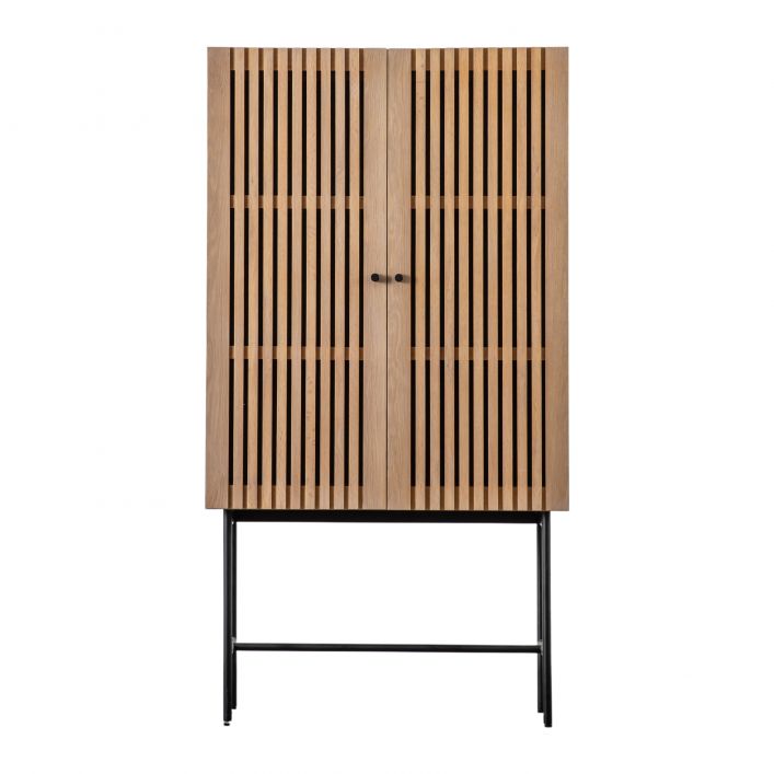 Okayama Oak Drinks Cabinet - Brown