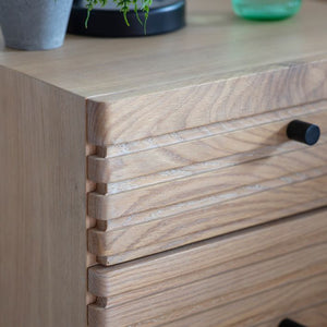 Okayama Oak 2 Drawer Bedside Table