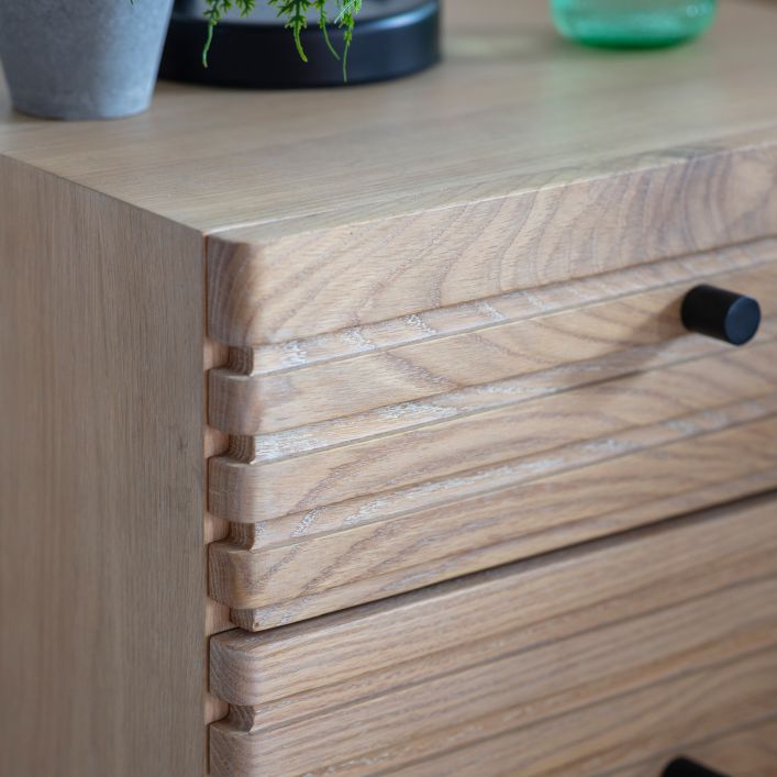 Okayama Oak 2 Drawer Bedside Table