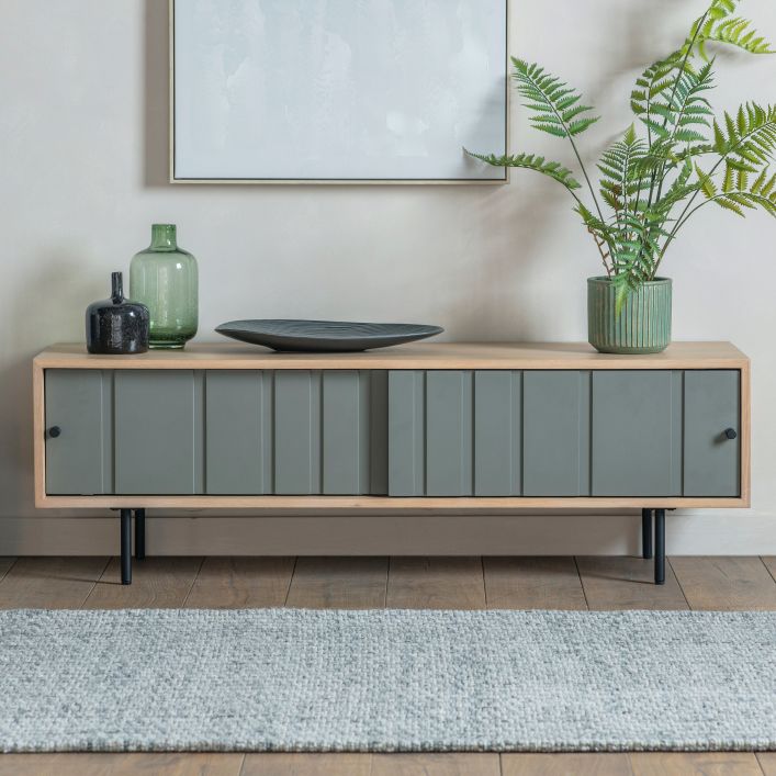 Fuji 140cm Oak TV Unit - Grey