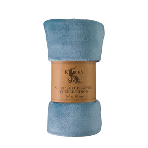 Rolled Flannel Fleece - Denim Blue
