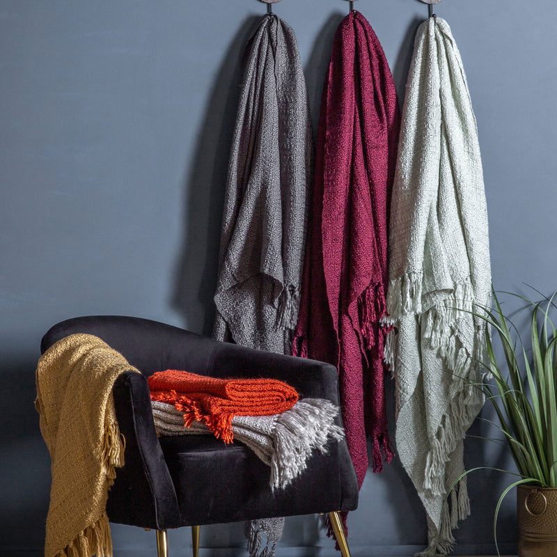 Acrylic Textured Throw - Claret