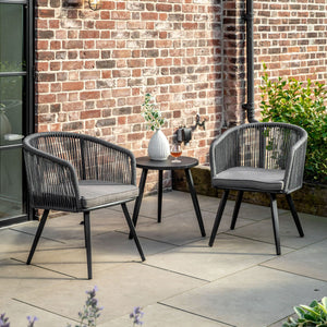 Cassis 2 Seater Outdoor Bistro Set - Charcoal