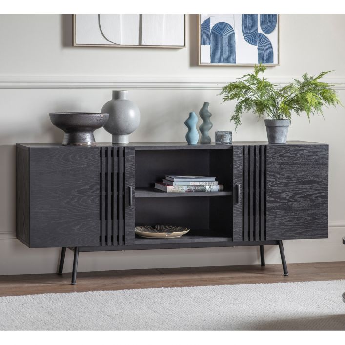 Holsen Oak Veneer Sideboard - Black