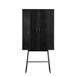 Holsen Oak Veneer Drinks Cabinet - Black