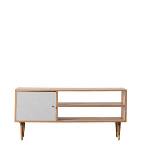Newbury 120cm Oak Veneer TV Unit - White