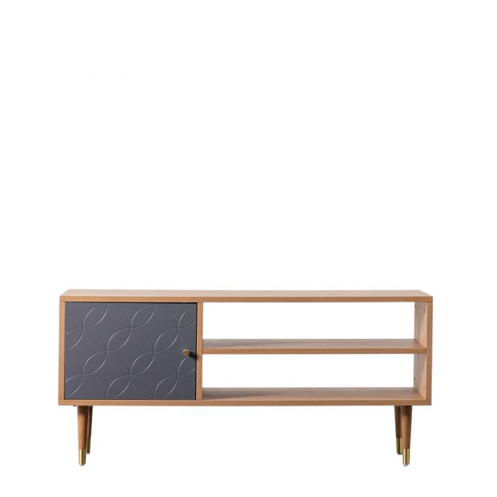 Newbury 120cm Oak Veneer TV Unit - Grey
