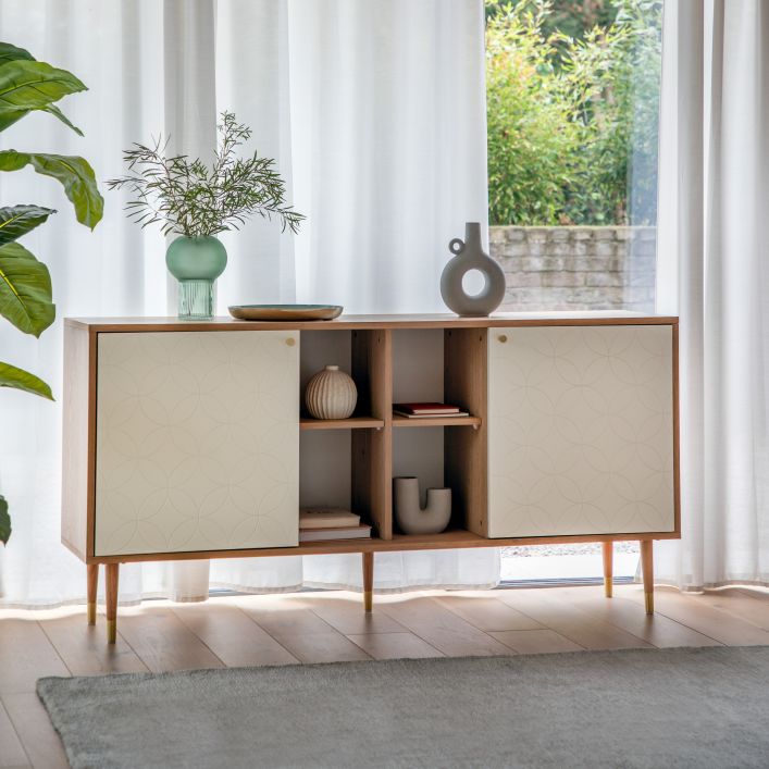 Newbury Oak Veneer Sideboard - White