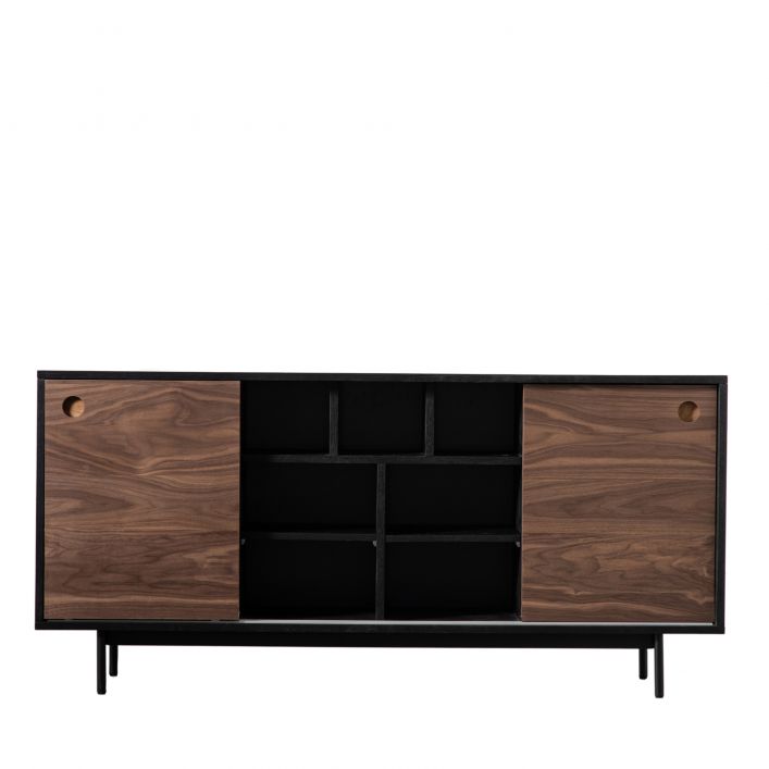 Barbican Walnut Veneer Sideboard - Black