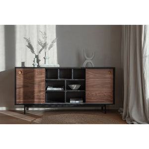 Barbican Walnut Veneer Sideboard - Black