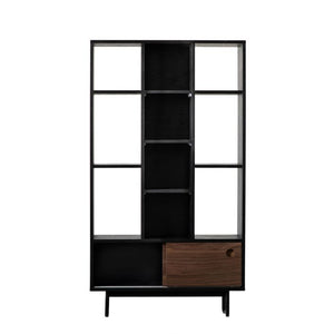 Barbican Walnut Veneer Display Unit - Black