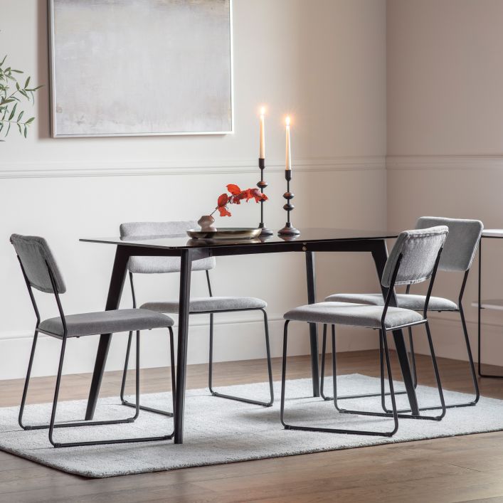 Blair 120cm Tempered Glass Dining Table - Black