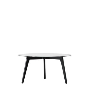 Blair 90cm Round Glass Coffee Table - Black