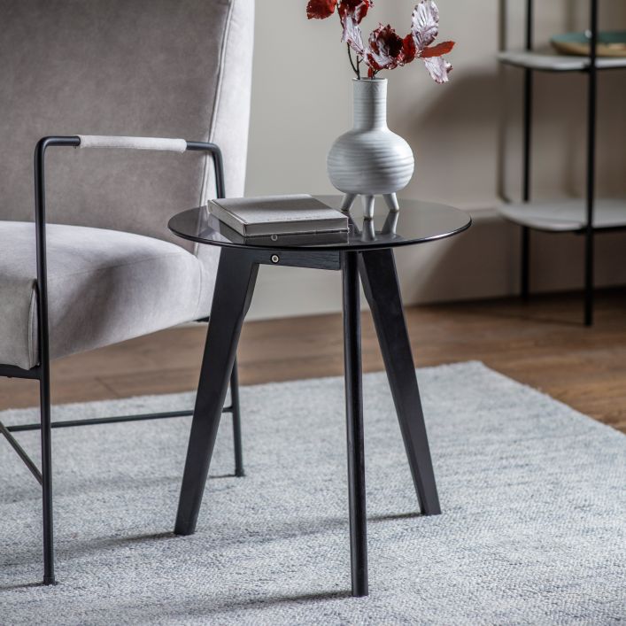 Blair Tempered Glass Side Table - Black