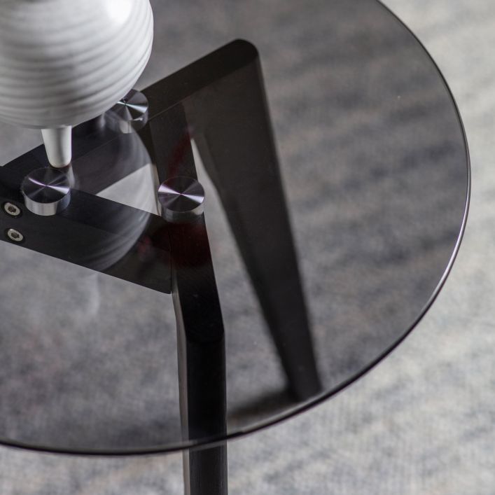 Blair Tempered Glass Side Table - Black