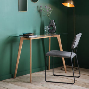Blair Tempered Glass Desk - Natural
