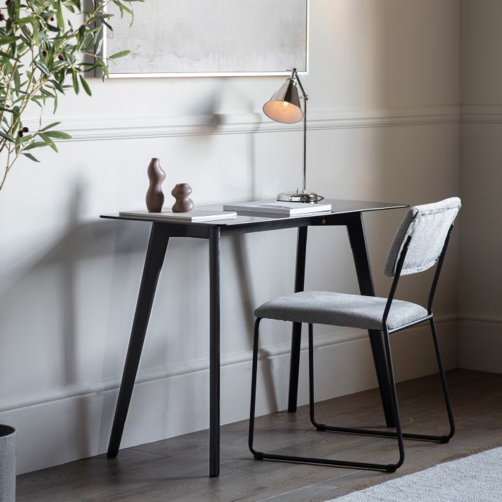 Blair Tempered Glass Desk - Black