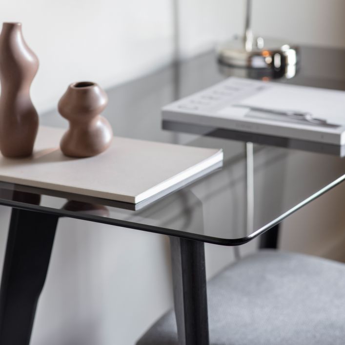 Blair Tempered Glass Desk - Black