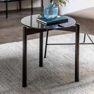 Moran Tempered Glass Side Table - Black