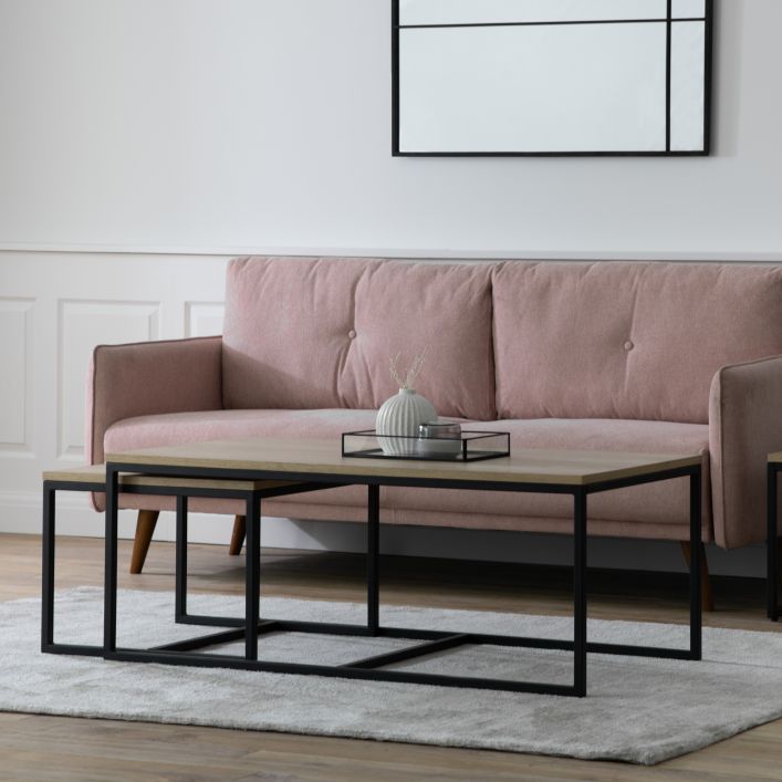 Henley 54cm Rectangle Wood Veneer Coffee Table - Natural