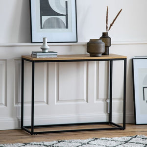 Henley 100cm Rectangle Oak Console Table - Brown