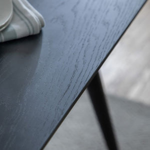 Astley 160cm Oak Veneer Dining Table - Black
