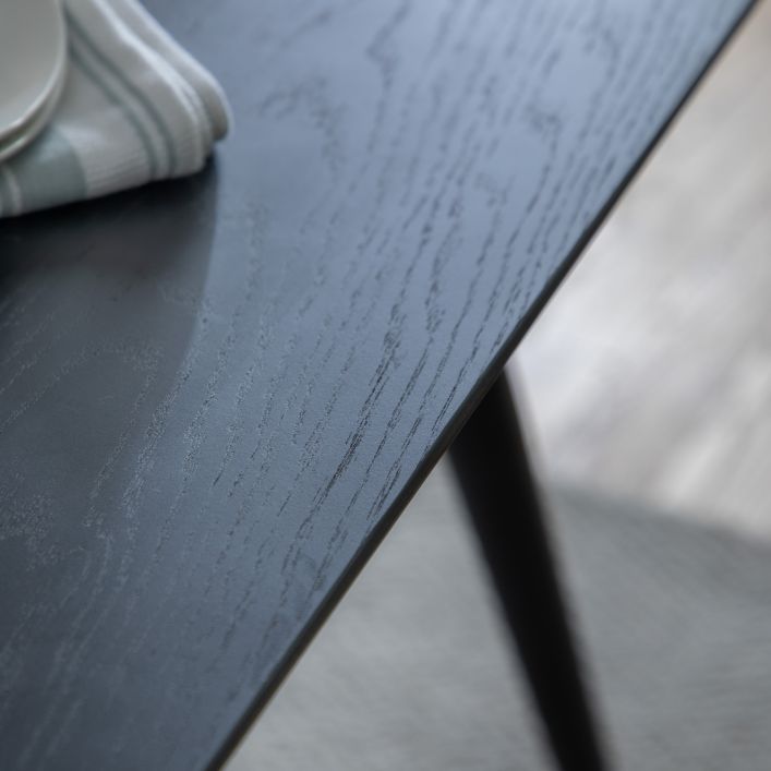 Astley 160cm Oak Veneer Dining Table - Black