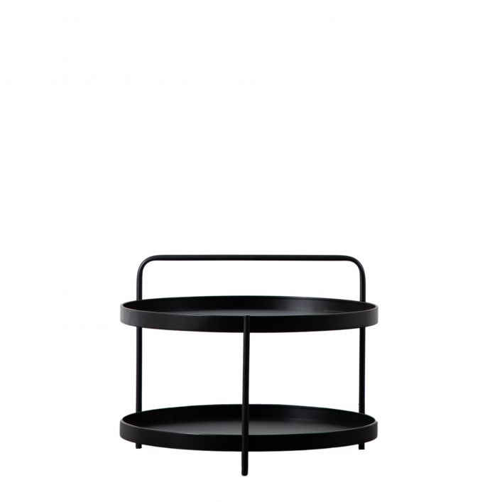 Sennen 65cm Round Iron Coffee Table - Black