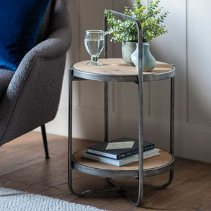 Dunley Iron Side Table - Brown