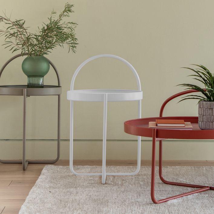 Melbury Iron Side Table - White