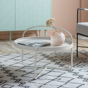 Melbury 65cm Round Iron Coffee Table - White