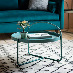 Melbury 65cm Round Iron Coffee Table - Blue