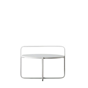 Fawley 65cm Round Glass Coffee Table - White