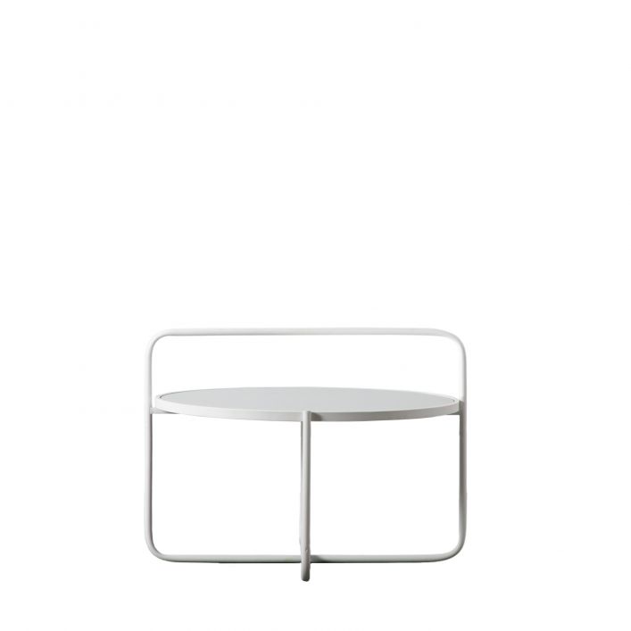 Fawley 65cm Round Glass Coffee Table - White