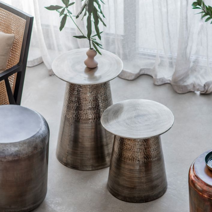 Langley Aluminium Side Table - Gold (2 Pack)
