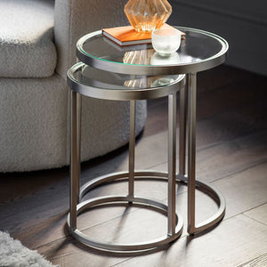 Rowe Iron Nest of 2 Tables - Silver