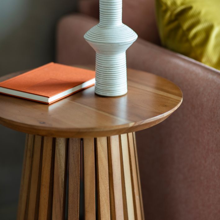 Brookland Acacia Wood Side Table - Brown