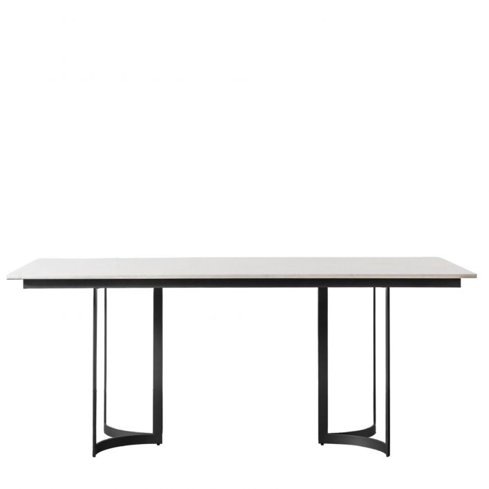 Everton 180cm Stone Dining Table - Black