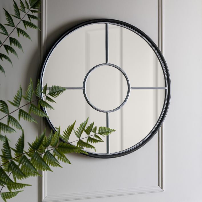 Rocca Large Round Mirror - Grey
