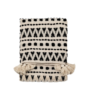 Black & Cream Tufted Throw