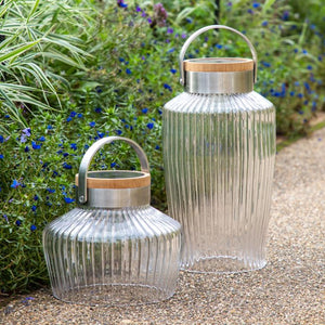 Tremiti Glass LED Solar Lantern - Clear