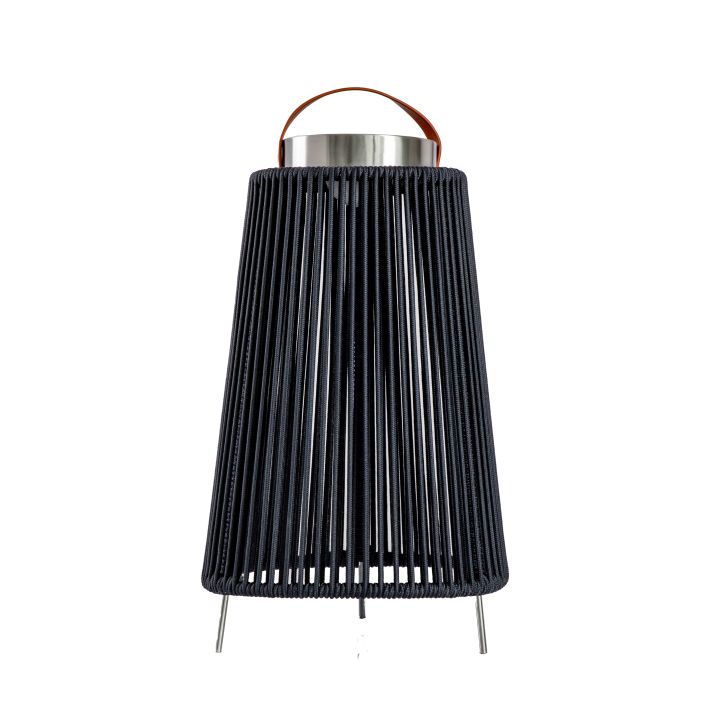 Firenze Tall LED Solar Lantern - Charcoal