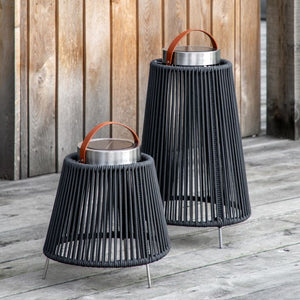 Firenze Tall LED Solar Lantern - Charcoal