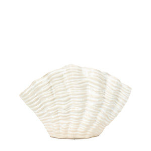 Clam Vase Small - Reactive White