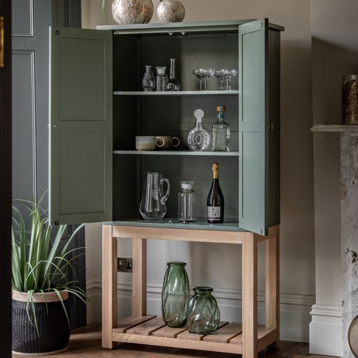 Eton Oak 2 Door Cabinet - Moss