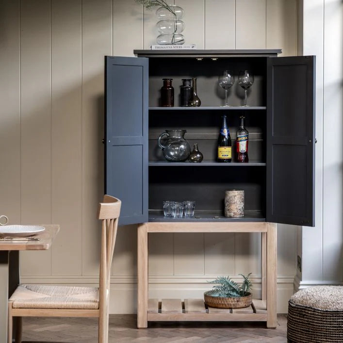 Eton Oak 2 Door Cabinet - Meteor
