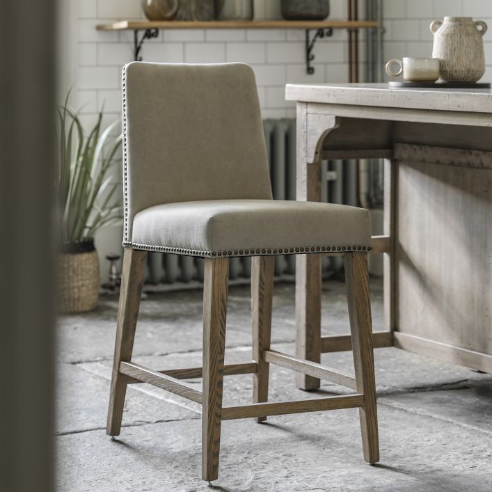 Rex Oak Bar Stool (Set of 2) - Cement